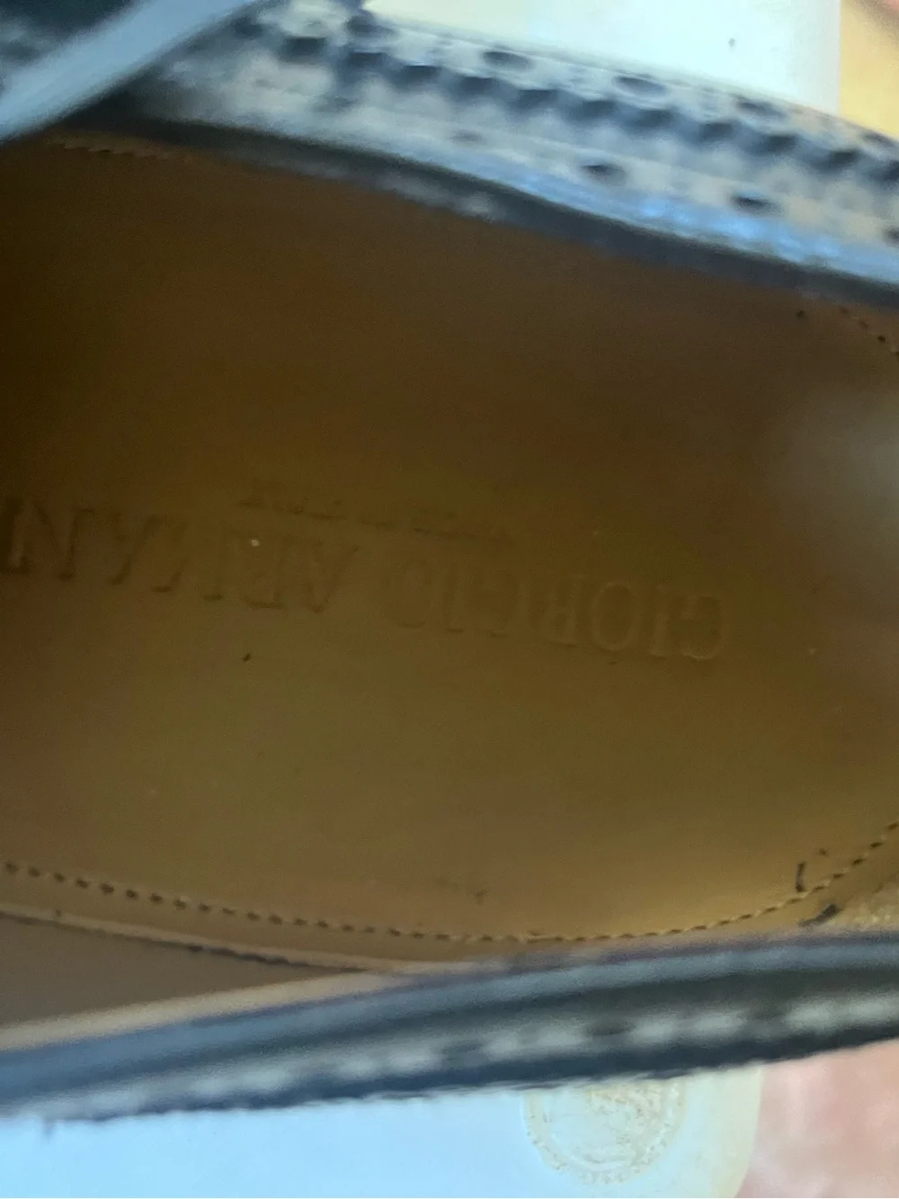 Giorgio Armani Black Leather Wingtip Brogues